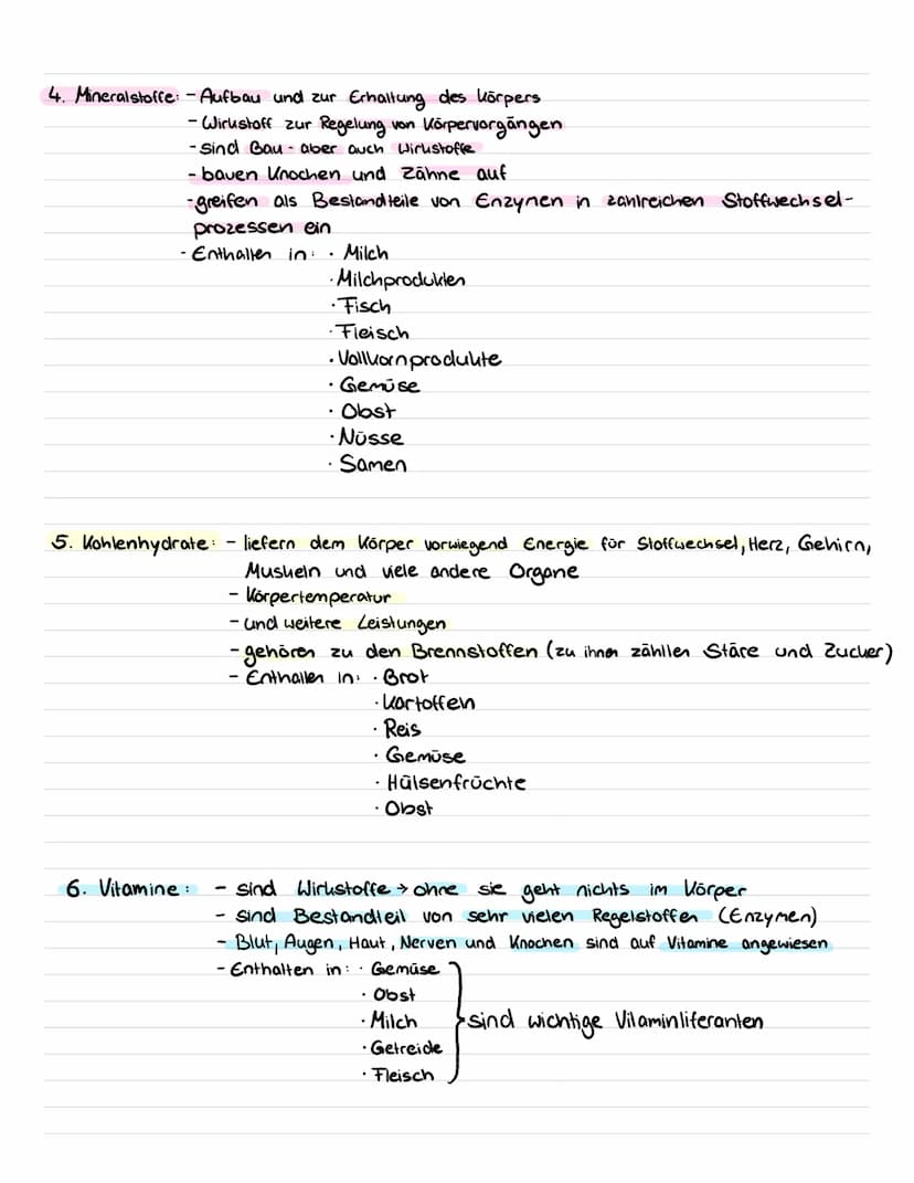 Inhaltsstoffe der Nahrung
Pflanzliche Lebensmittel
Baustoffe
• Proteine
(Eiweiße)
• Mineralstoffe
(Z.b Calcium)
• Wasser
↓
Dienen zum
Aufbau
