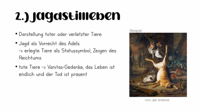 verschiedene Arten
von stillleben im
Barock 1.) Prunkstillleben
• ist die Weiterentwicklung des gedeckten Tischs
keine schlichten, einfachen