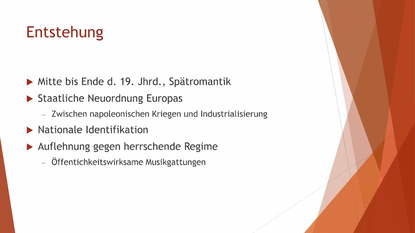 Nationale Schulen Handout: Nationale Schulen
Entstehung:
-Mitte des 19. Jhrd.
-Zeit der staatlichen Neuordnung
Europas
-Als Auflehnung gegen