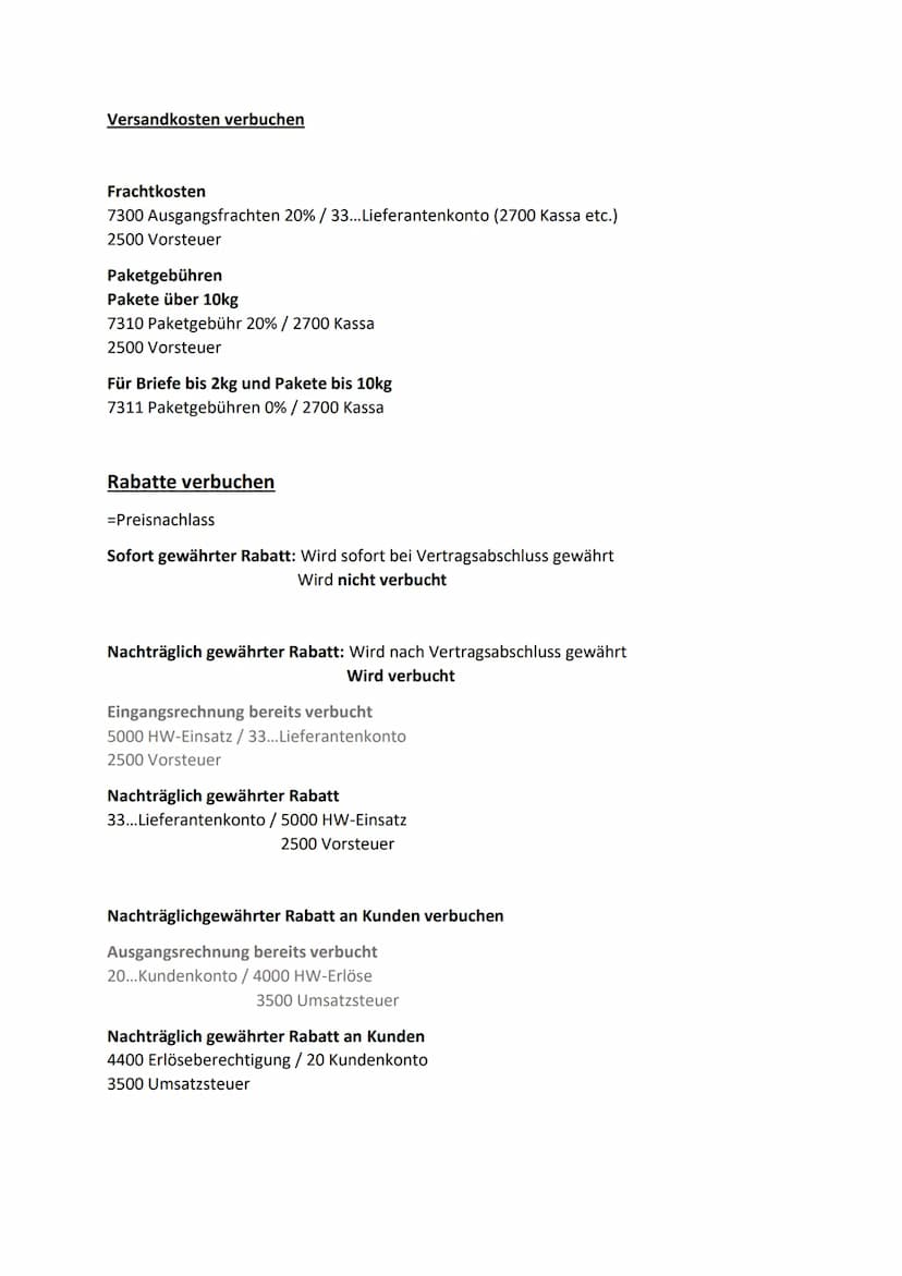 Einkauf und Verkauf verbuchen
Einkauf
5000 HW-Einsatz / 33.... Lieferantenkonto
2500 Vorsteuer
Warenrücksendung
33... Lieferantenkonto / 500