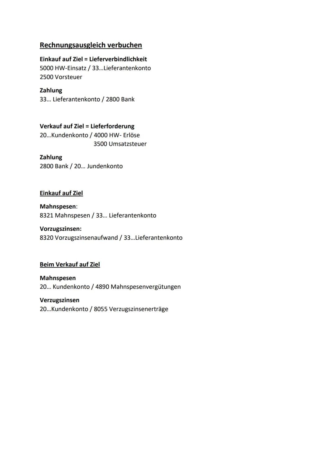 Einkauf und Verkauf verbuchen
Einkauf
5000 HW-Einsatz / 33.... Lieferantenkonto
2500 Vorsteuer
Warenrücksendung
33... Lieferantenkonto / 500