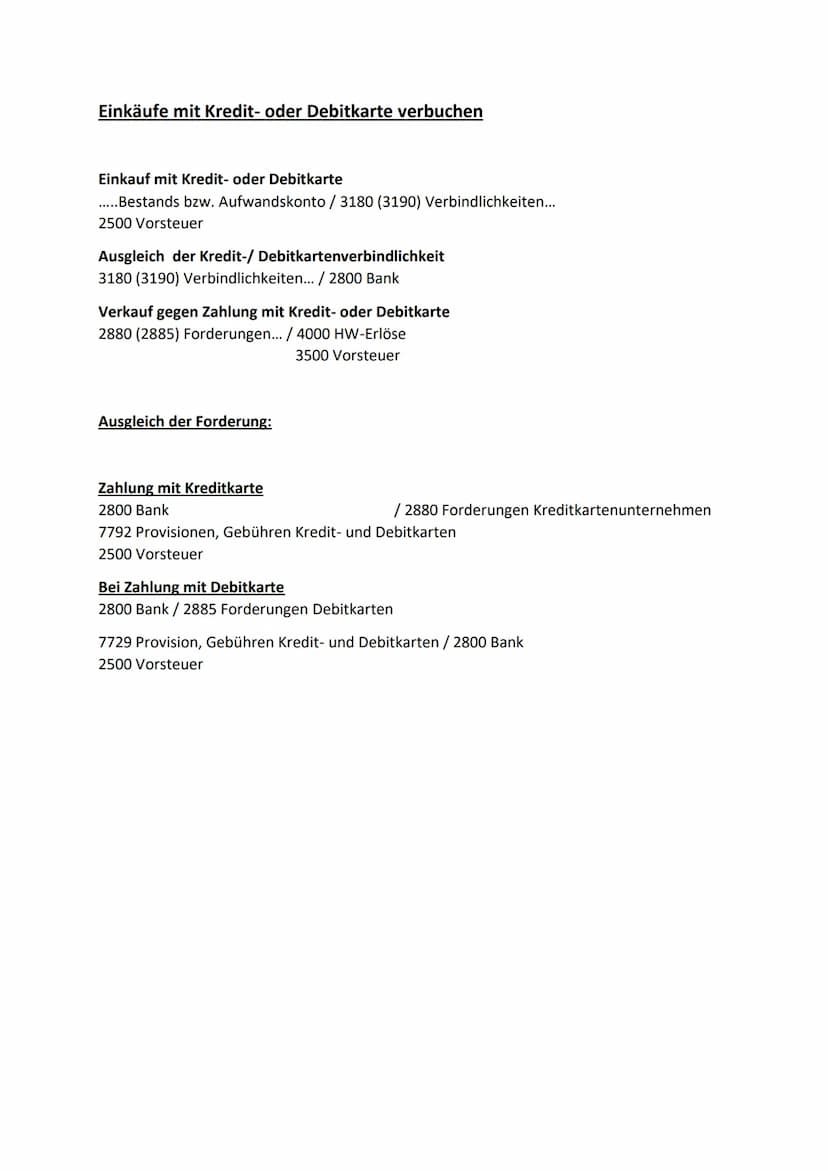 Einkauf und Verkauf verbuchen
Einkauf
5000 HW-Einsatz / 33.... Lieferantenkonto
2500 Vorsteuer
Warenrücksendung
33... Lieferantenkonto / 500