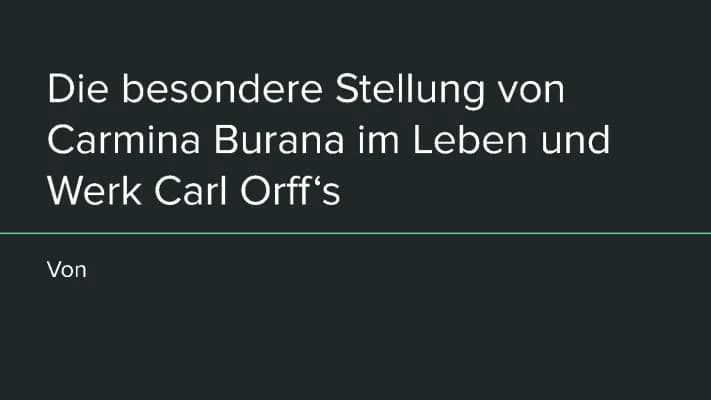 Know Die besondere Stellung von Carmina Burana im Leben und Werk Carl Orff‘s thumbnail