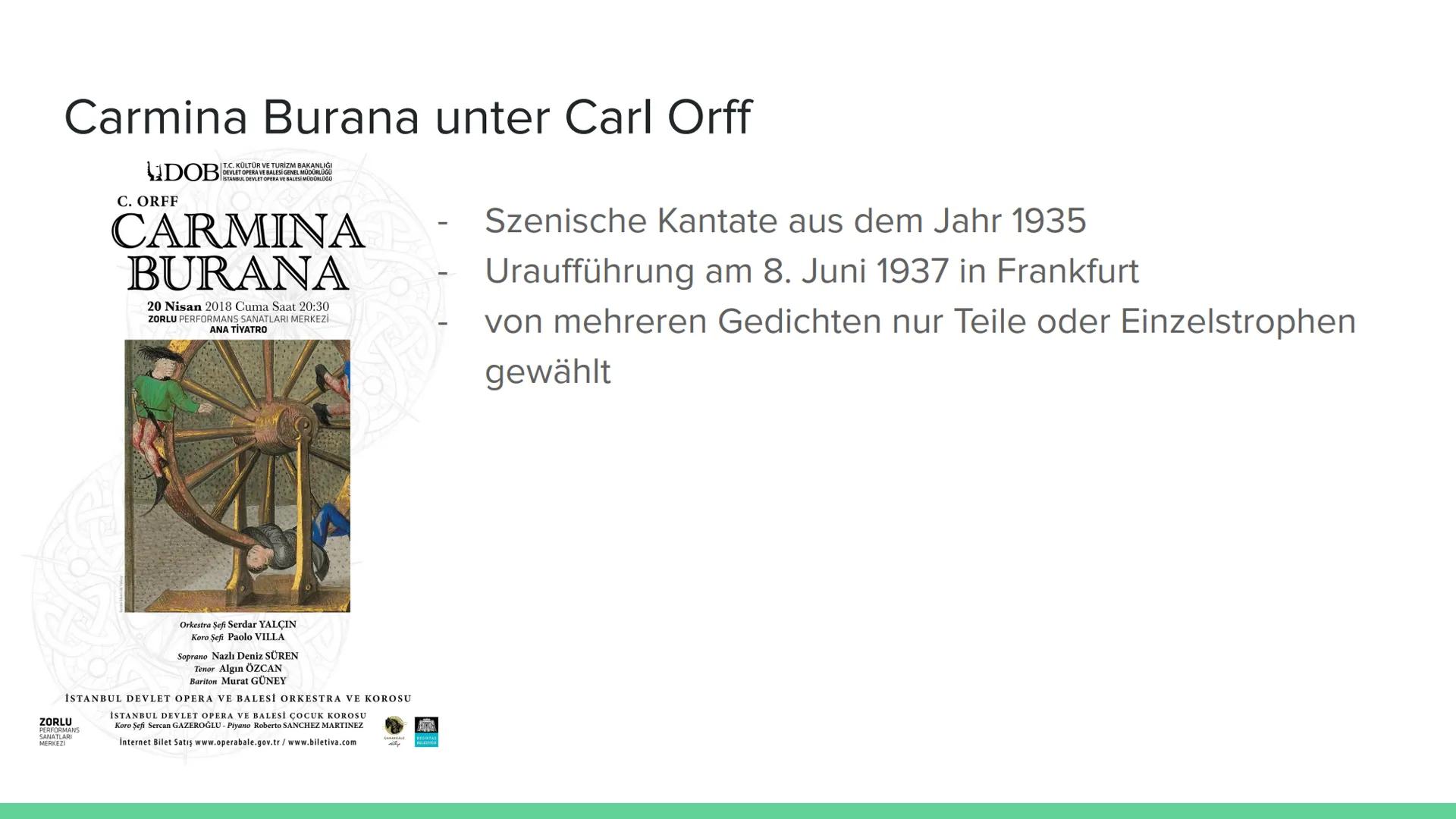 Die besondere Stellung von
Carmina Burana im Leben und
Werk Carl Orff's
Von Gliederung
1.
-
-
2.
-
-
3.
4.
Carl Orff
Leben
Hörbeispiel: cour