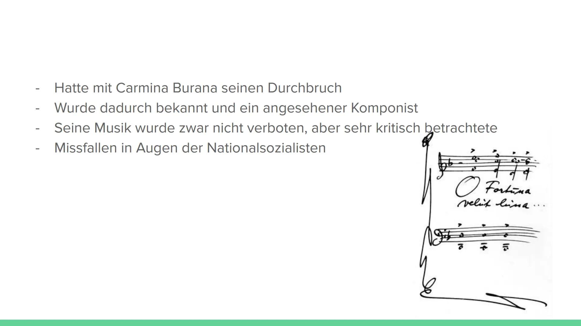 Die besondere Stellung von
Carmina Burana im Leben und
Werk Carl Orff's
Von Gliederung
1.
-
-
2.
-
-
3.
4.
Carl Orff
Leben
Hörbeispiel: cour