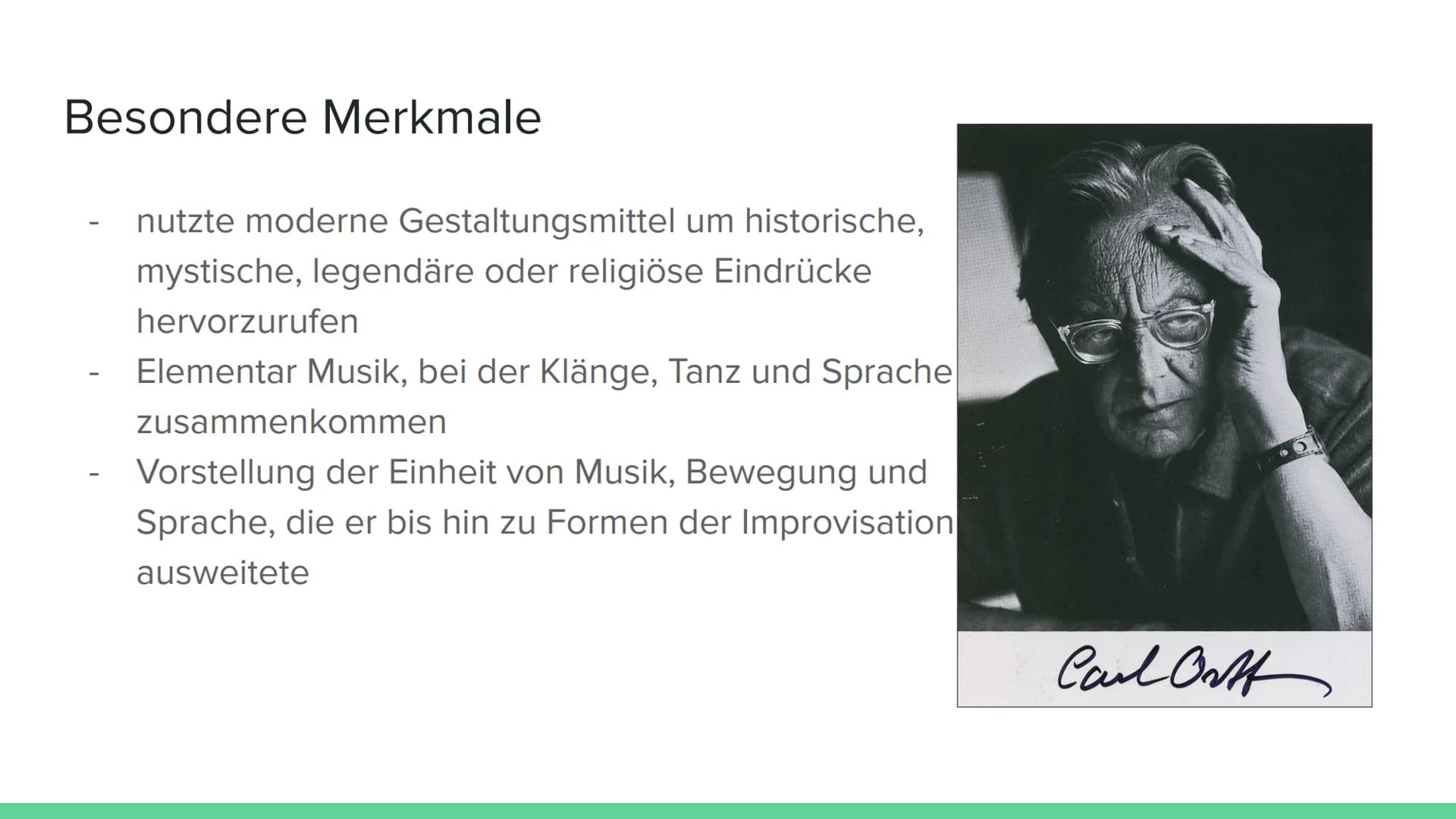 Die besondere Stellung von
Carmina Burana im Leben und
Werk Carl Orff's
Von Gliederung
1.
-
-
2.
-
-
3.
4.
Carl Orff
Leben
Hörbeispiel: cour