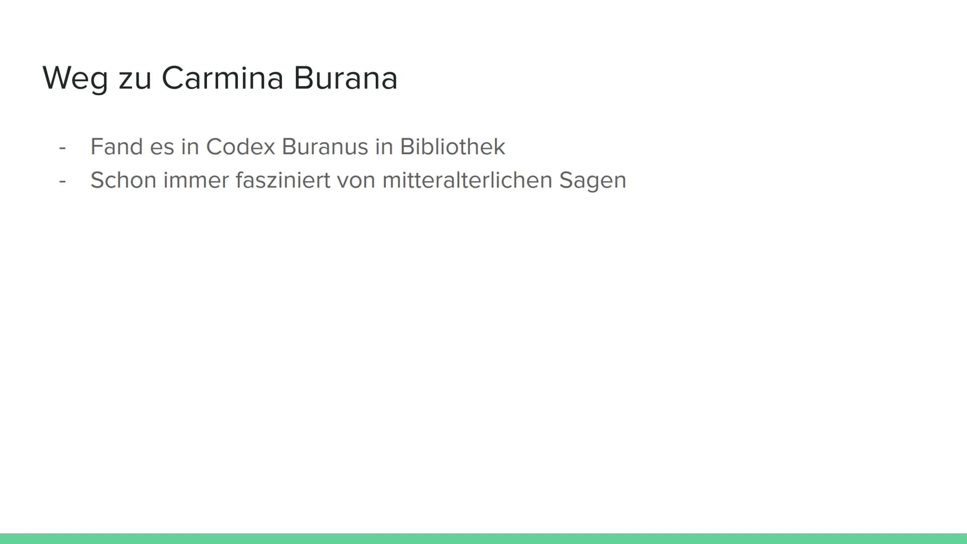 Die besondere Stellung von
Carmina Burana im Leben und
Werk Carl Orff's
Von Gliederung
1.
-
-
2.
-
-
3.
4.
Carl Orff
Leben
Hörbeispiel: cour