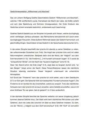 Know Gedichtinterpretation Willkommen und Abschied thumbnail
