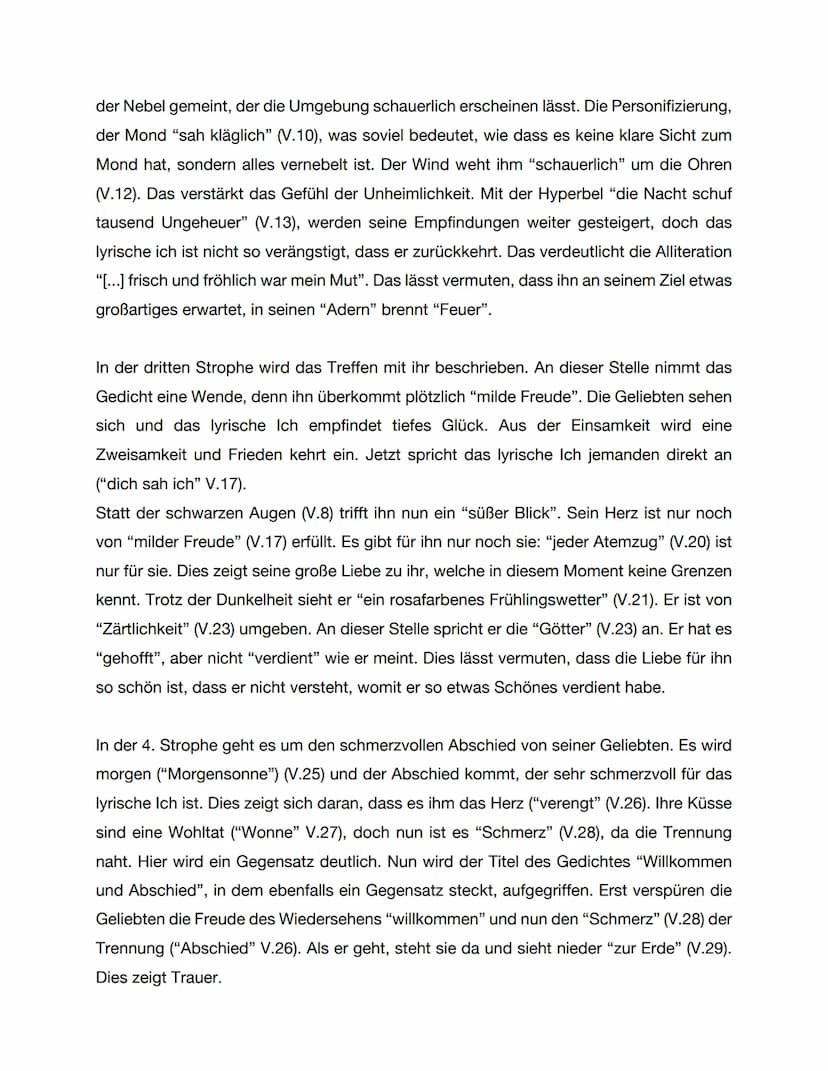 Gedichtinterpretation Willkommen und Abschied"
Das von Johann Wolfgang Goethe Geschriebene Gedicht "Willkommen und Abschied",
welches 1789 v