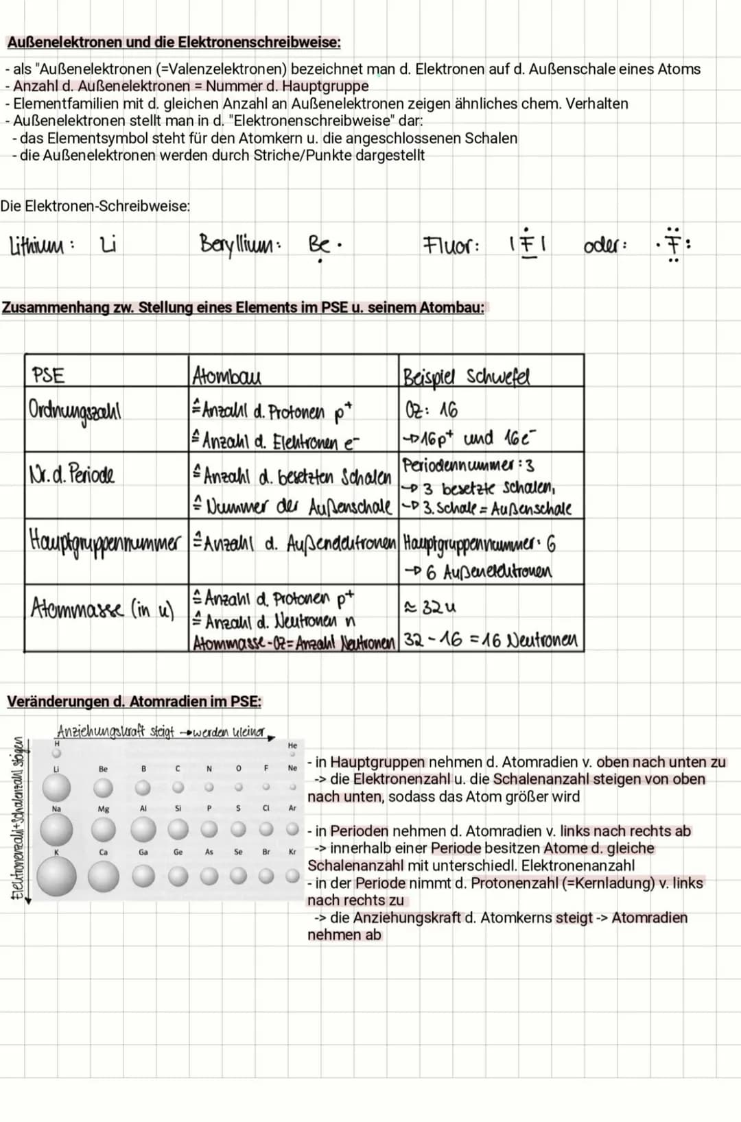 
<p>Im Periodensystem der Elemente (PSE) unterscheiden sich 7 Perioden und 8 Hauptgruppen. Die Perioden sind die waagrechten Reihen, wobei j