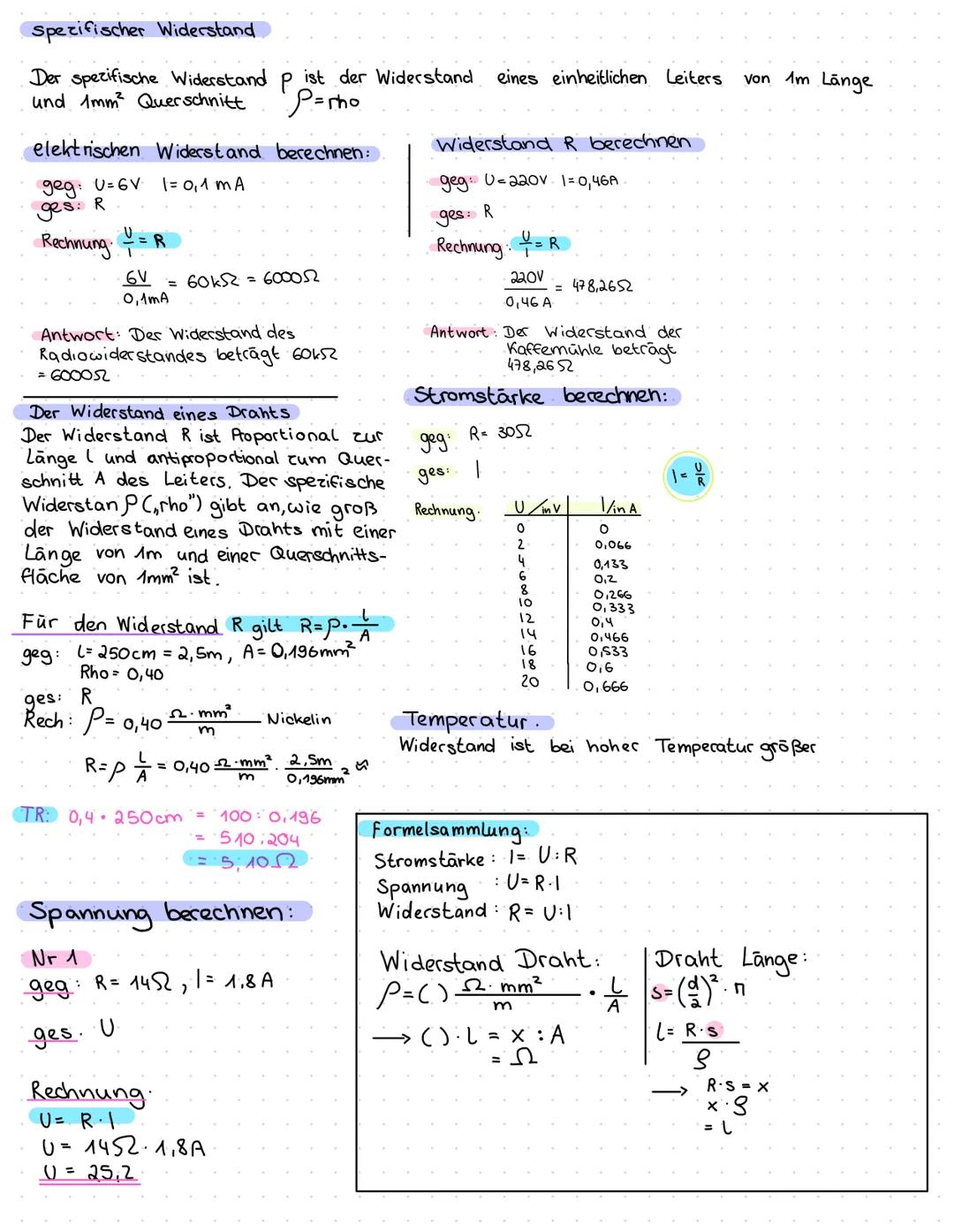 Lernzettel Physik
Elektrizitätslehre:
Stromstärke: - Elektronenstrom
theo. Einheit
prak. Einheit
Elektrischer Stromkreis:
Schalter, Verbrauc