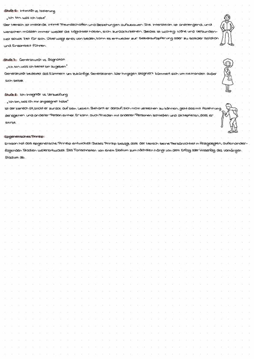 psychosoziale Entwicklung
Die psychosoziale Entwicklung nach Erikson ist ein Stufenmodell, das aus acht Stufen besteht. Diese Stufen durchlä
