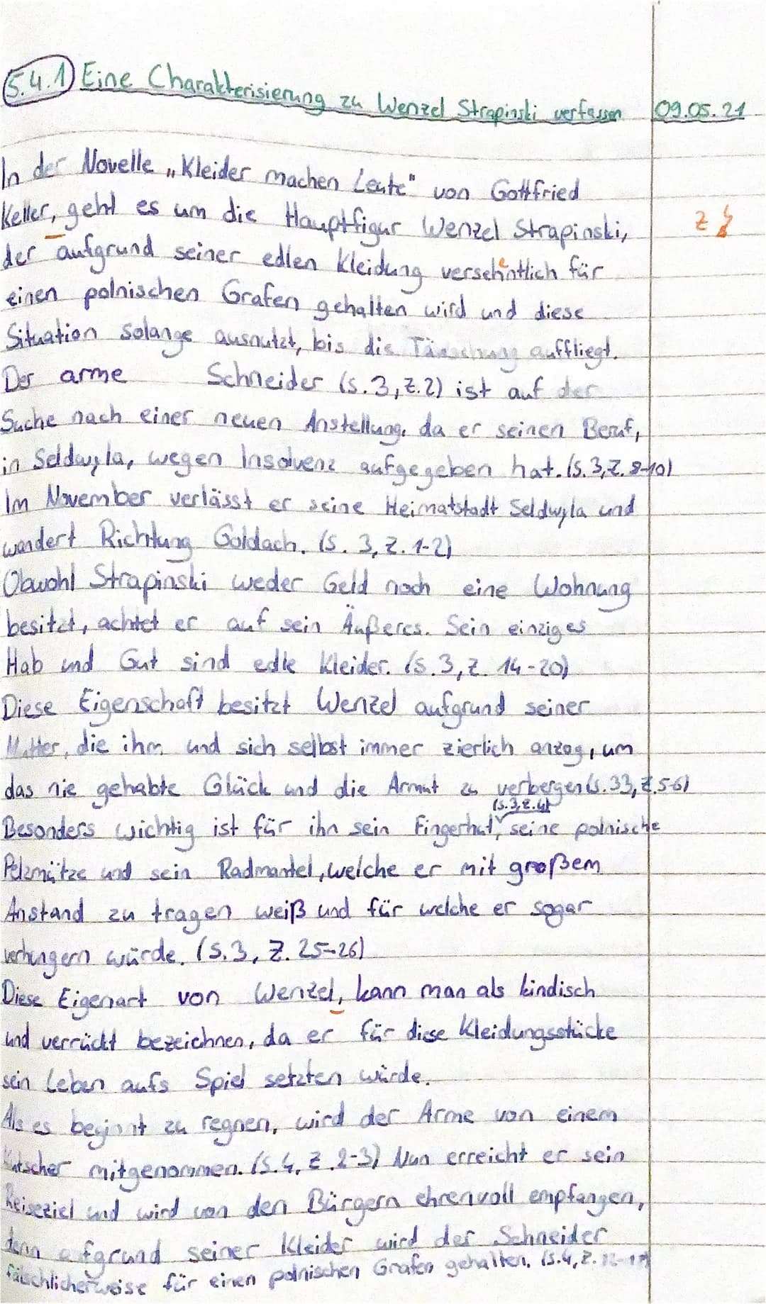 (5.4.1) Eine Charakterisierung zu Wenzel Strapinski verfsson 09.05.24
In der Novelle, Kleider machen Leute" von Gottfried
Keller, geht
es um