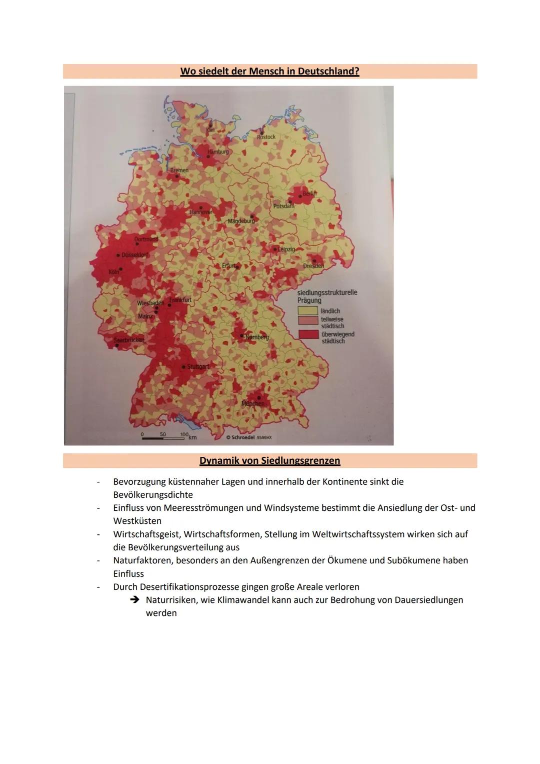 1) Siedlungsräume und -strukturen
a) Räumliche Verbreitung von Siedlungen
Gründe:
O O O O O O O O
Siedlungsentwicklung und Raumordnung
Übera