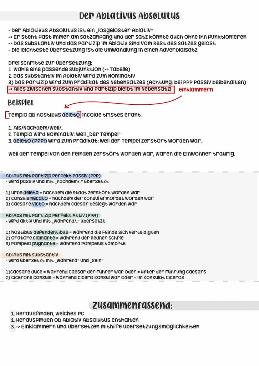 - Das Participium coniunctum ist eine konstruktion, bei der ein Partizip (PPP; PPA; PFA) mit
einem notwenigen satzglied (subjekt Oder Objekt