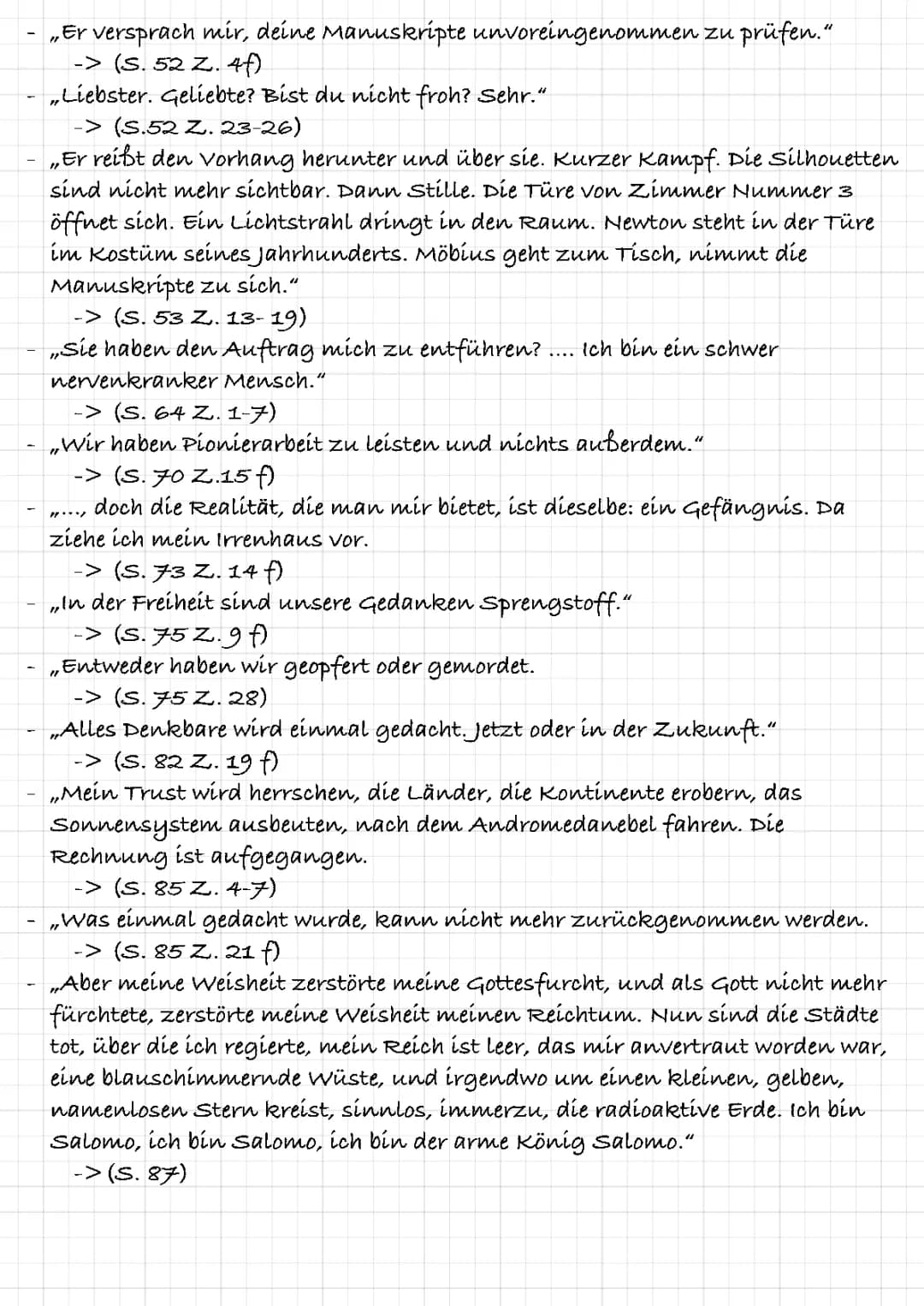 Charakteranalyse Textnachweise Möbius