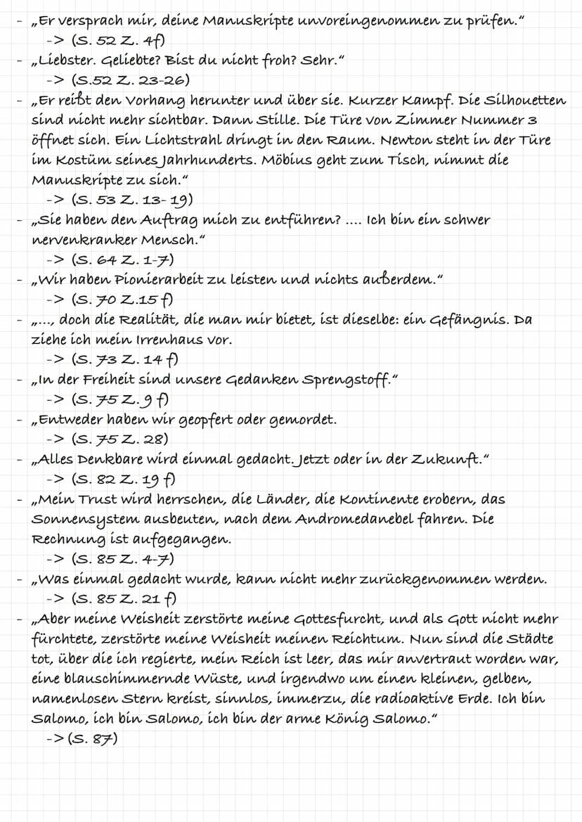 „Er versprach mir, deine Manuskripte unvoreingenommen zu prüfen."
-> (s. 52 Z. 4f)
,,Liebster. Geliebte? Bist du nicht froh? Sehr."
-> (S.52
