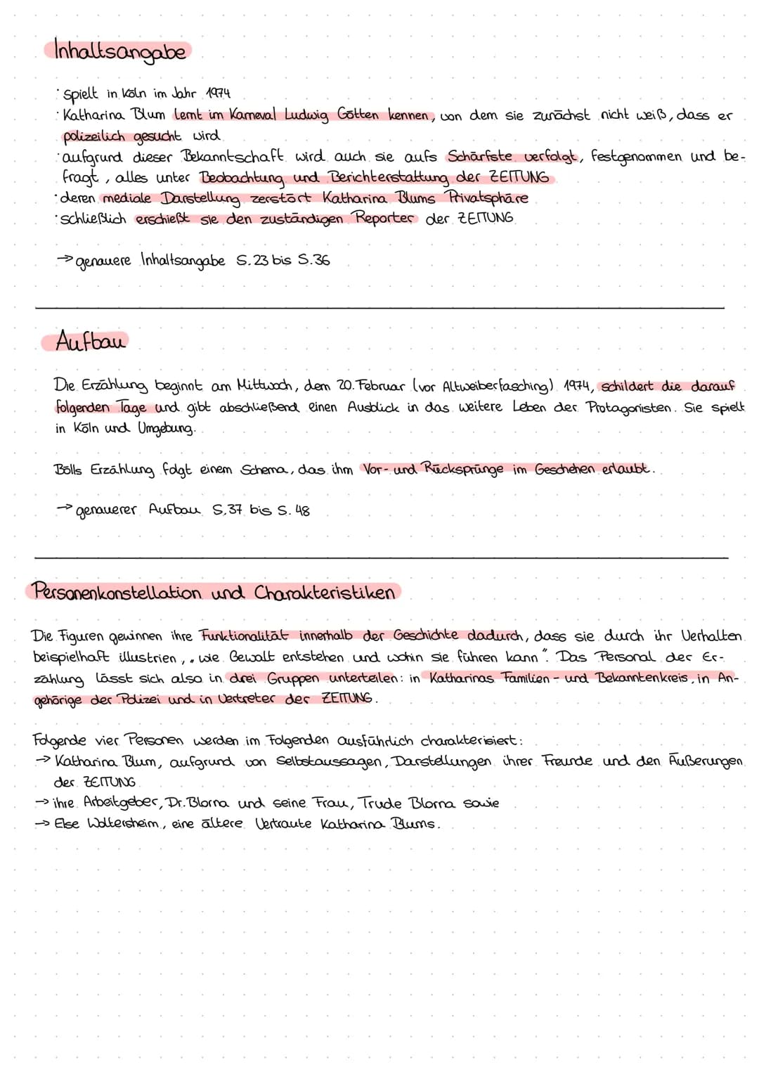 Die verlorene Ehre der Katharina Blum - Boll
INHALT
• Katharina Blum lernt im Kolner Karneval einen jungen Mann.
kennen und verliebt sich
•L