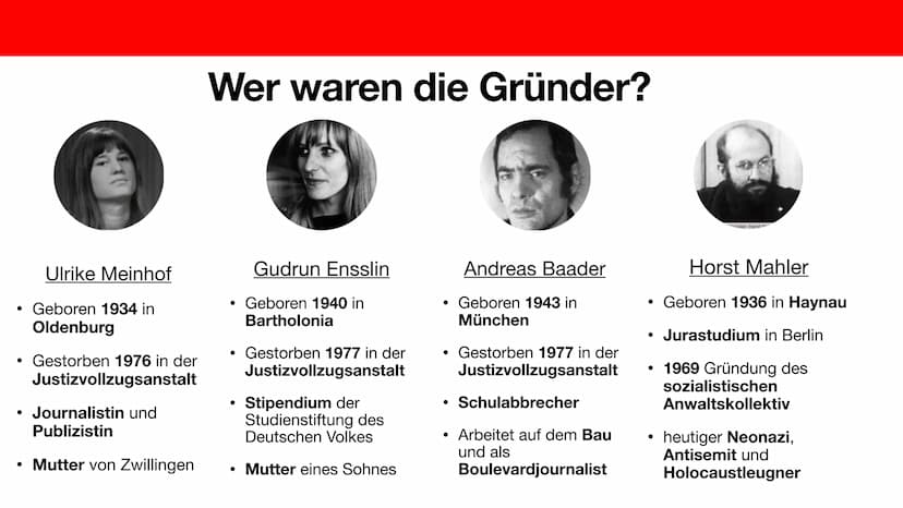 Die Entstehung der RAF
Luna Malik, Giada Cerri Gliederung
●
●
Was war die RAF?
Wer waren die Gründer?
Die Entstehung Was war die RAF?
●
●
,,