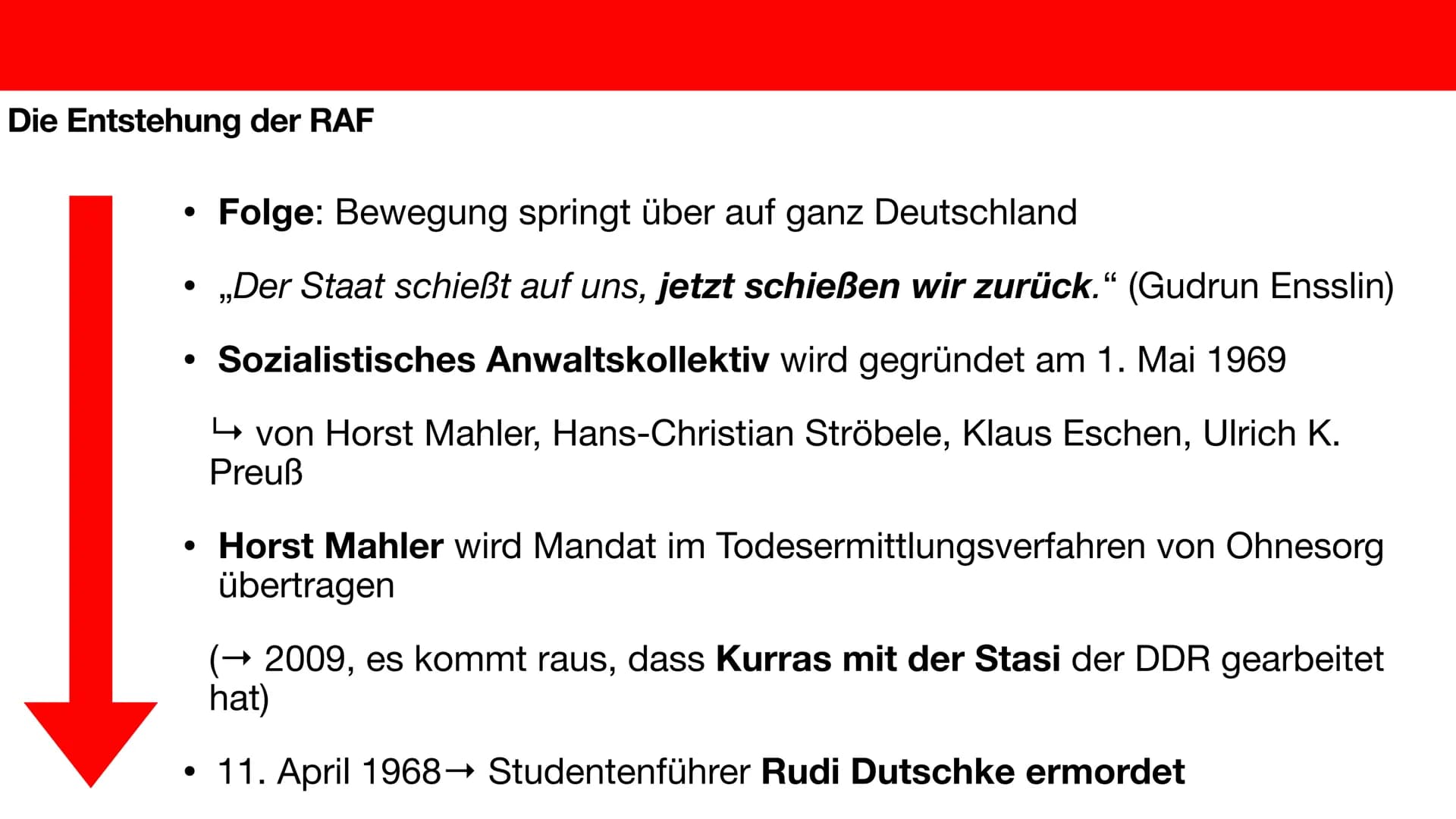 Die Entstehung der RAF
Luna Malik, Giada Cerri Gliederung
●
●
Was war die RAF?
Wer waren die Gründer?
Die Entstehung Was war die RAF?
●
●
,,