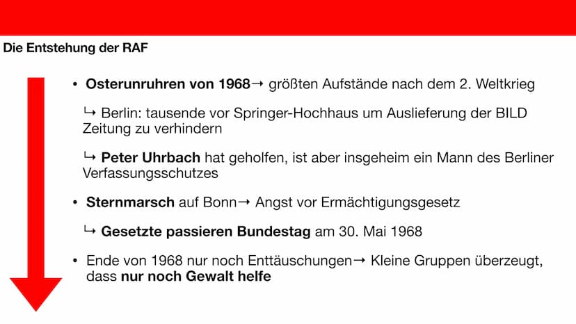 Die Entstehung der RAF
Luna Malik, Giada Cerri Gliederung
●
●
Was war die RAF?
Wer waren die Gründer?
Die Entstehung Was war die RAF?
●
●
,,