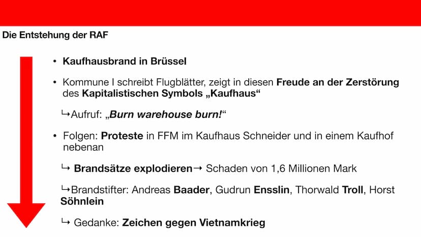 Die Entstehung der RAF
Luna Malik, Giada Cerri Gliederung
●
●
Was war die RAF?
Wer waren die Gründer?
Die Entstehung Was war die RAF?
●
●
,,