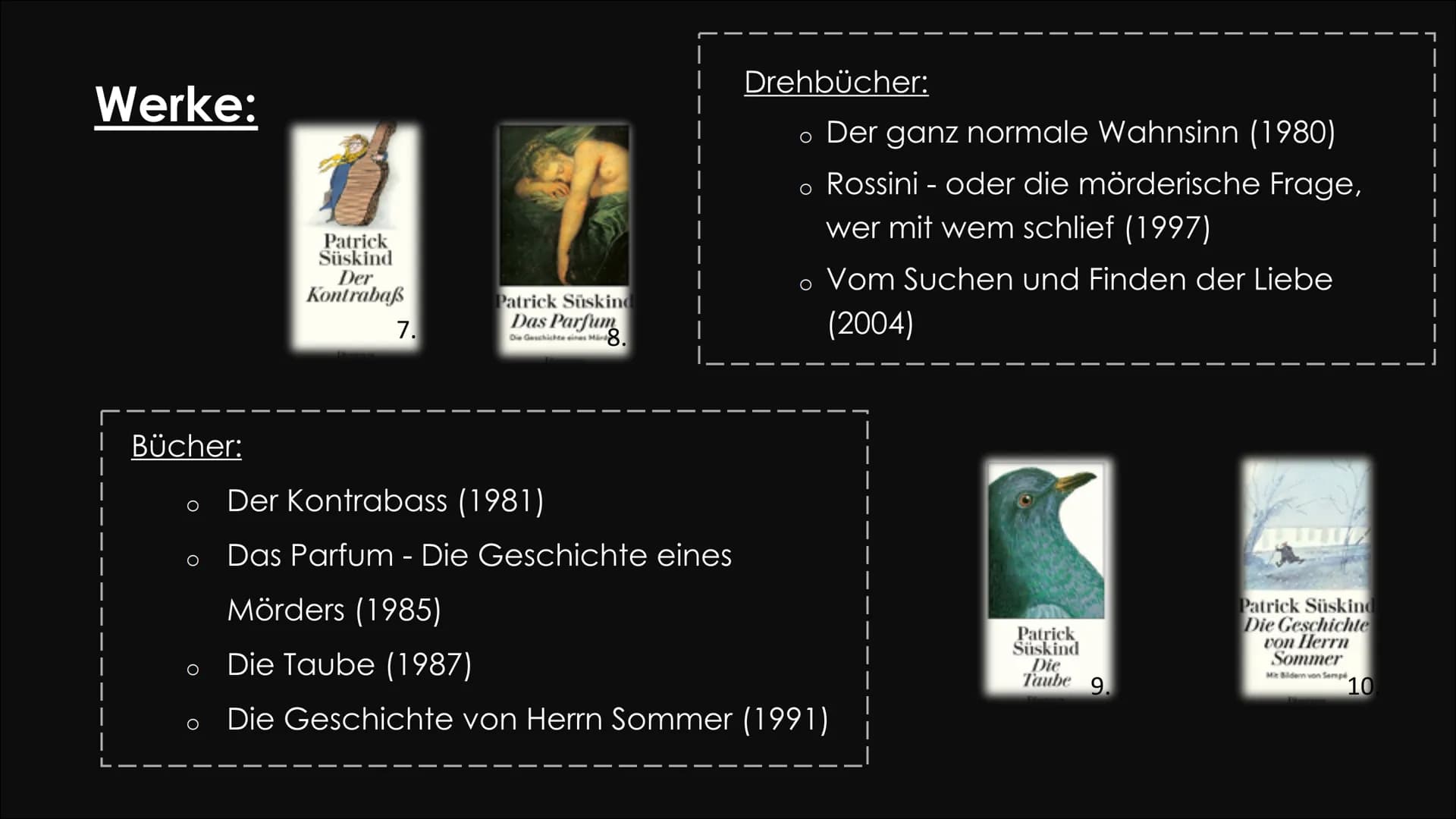 Das Parfum
Die Geschichte eines Mörders
Patrick Süskind
Das
Parfum
Die Geschichte
eines Mörders
Diogenes
1. Gliederung
1. Allgemeines zum We