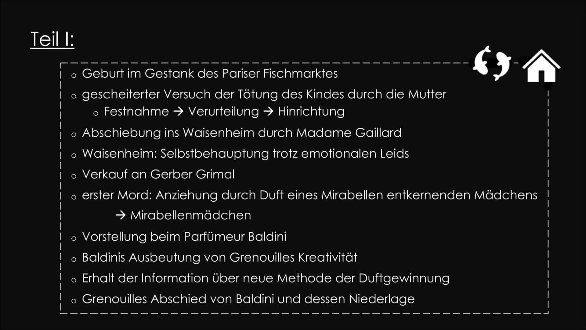 Das Parfum
Die Geschichte eines Mörders
Patrick Süskind
Das
Parfum
Die Geschichte
eines Mörders
Diogenes
1. Gliederung
1. Allgemeines zum We
