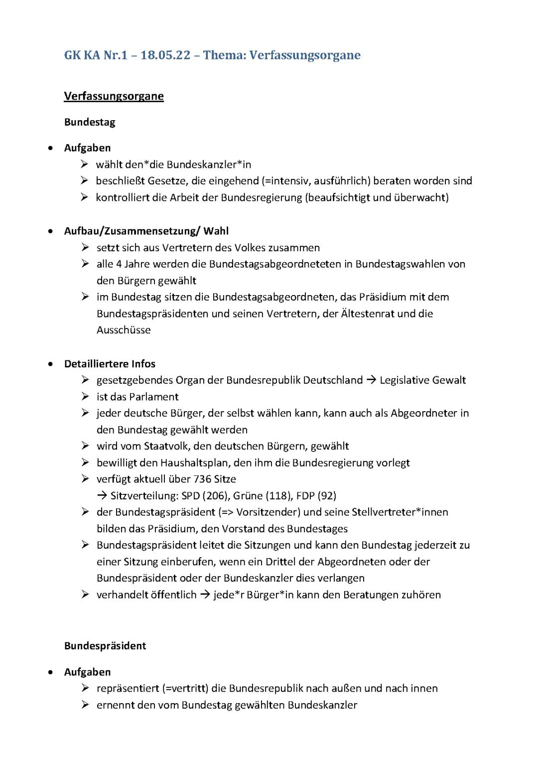 GK -5 Verfassungsorgane