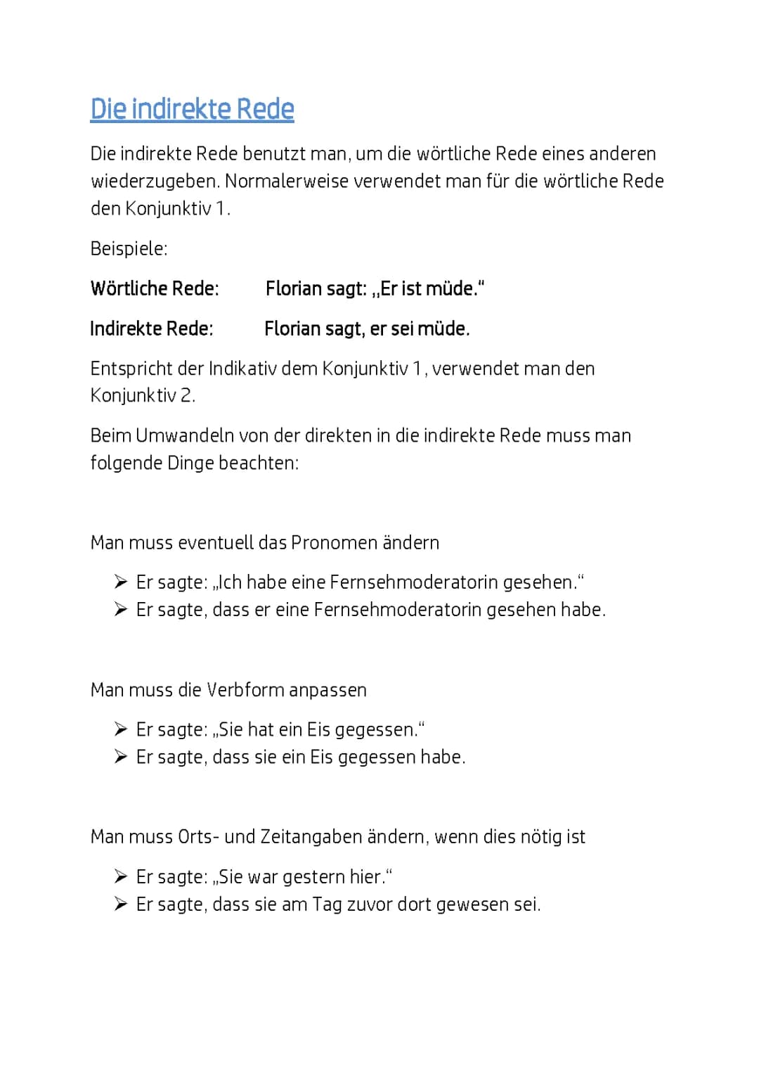 Die indirekte Rede