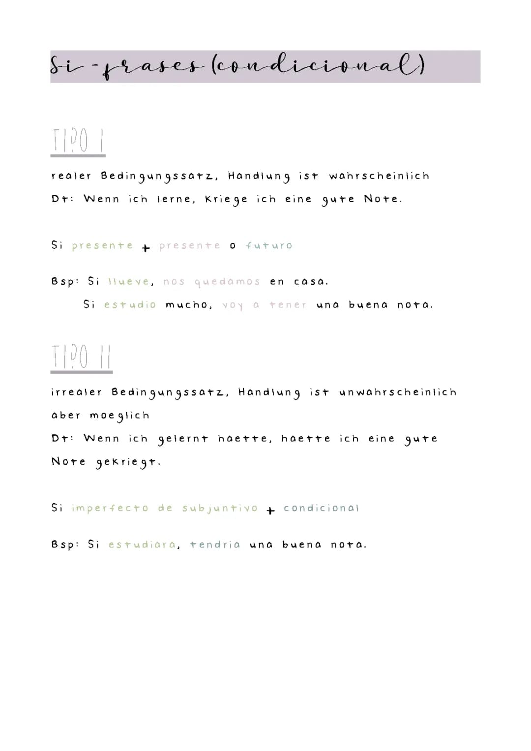Si-Sätze Spanisch: Übungen und Erklärungen für Kinder - PDF Download