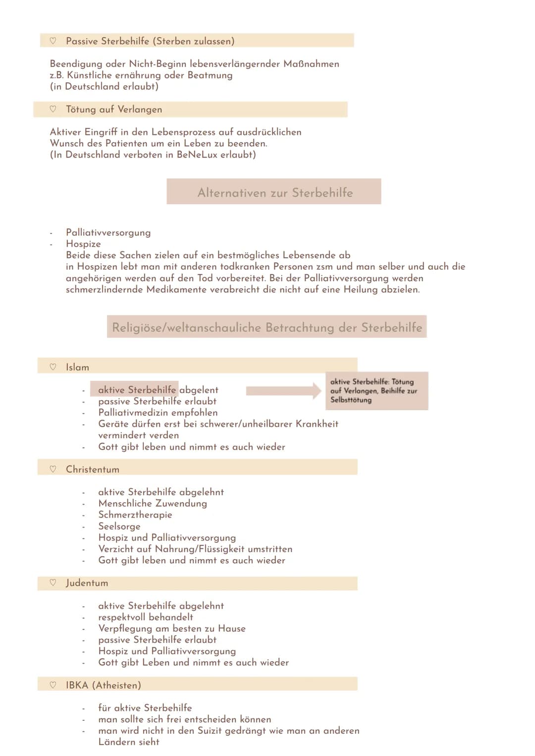 Präterminalphase (1)
➡
Terminalphase (2)
Reli Klassenarbeit 16.11.21
Sterben/Sterbehilfe
Wochen bis Monate vor dem Tod
Patient ist müde und 