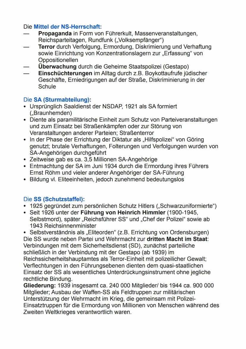 Die Herrschaft des Nationalsozialismus in Deutschland
und Europa von 1933-1945
Nach dem Rücktritt Kurt von Schleichers berief Reichspräsiden
