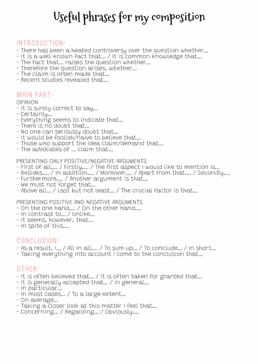 How to write a composition - material based writing
In a composition (=comment) you have to express your opinion on a certain
situation, eve