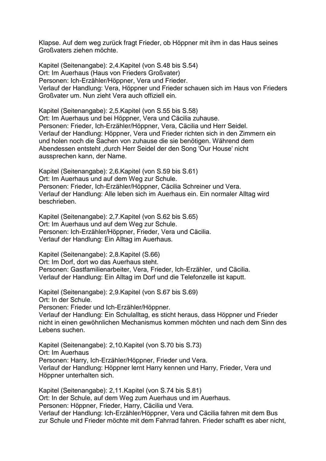 Lesetagebuch zu einem Jugendroman
Inhalt jedes Kapitel/Textabschnitts
Kapitel (Seitenangabe): 1.Kapitel (von S.7 bis S.9)
Ort: Im Dorf, dort