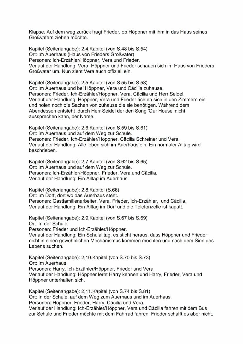 Lesetagebuch zu einem Jugendroman
Inhalt jedes Kapitel/Textabschnitts
Kapitel (Seitenangabe): 1.Kapitel (von S.7 bis S.9)
Ort: Im Dorf, dort