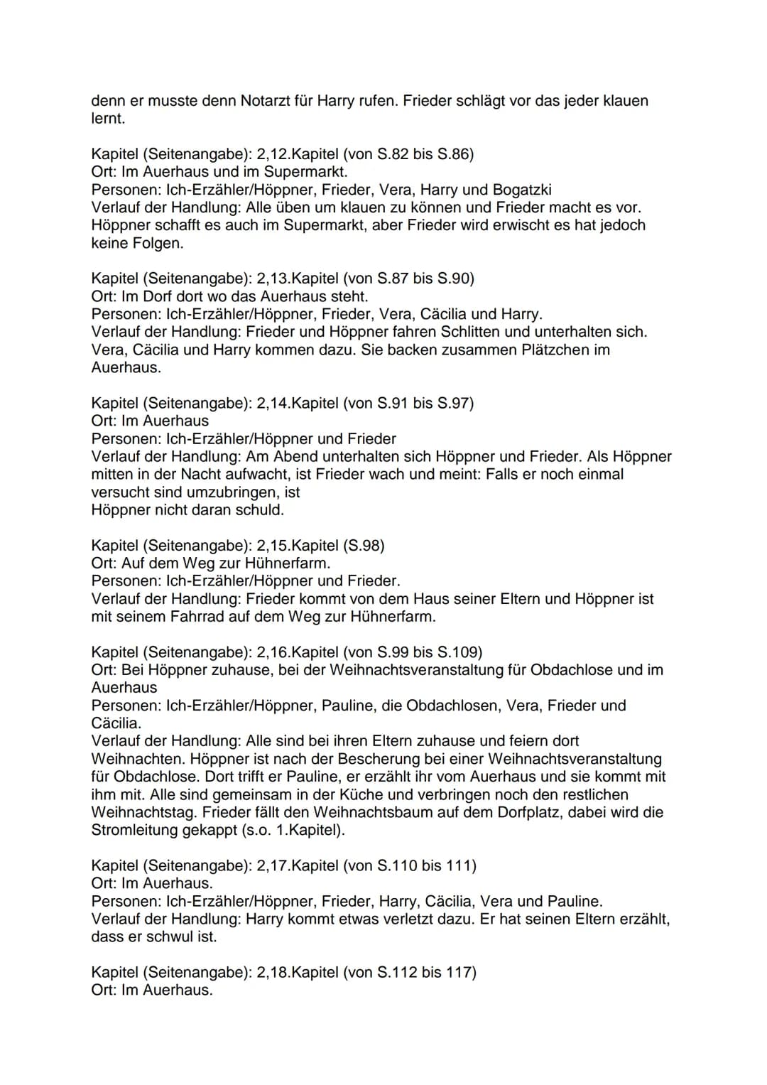 Lesetagebuch zu einem Jugendroman
Inhalt jedes Kapitel/Textabschnitts
Kapitel (Seitenangabe): 1.Kapitel (von S.7 bis S.9)
Ort: Im Dorf, dort