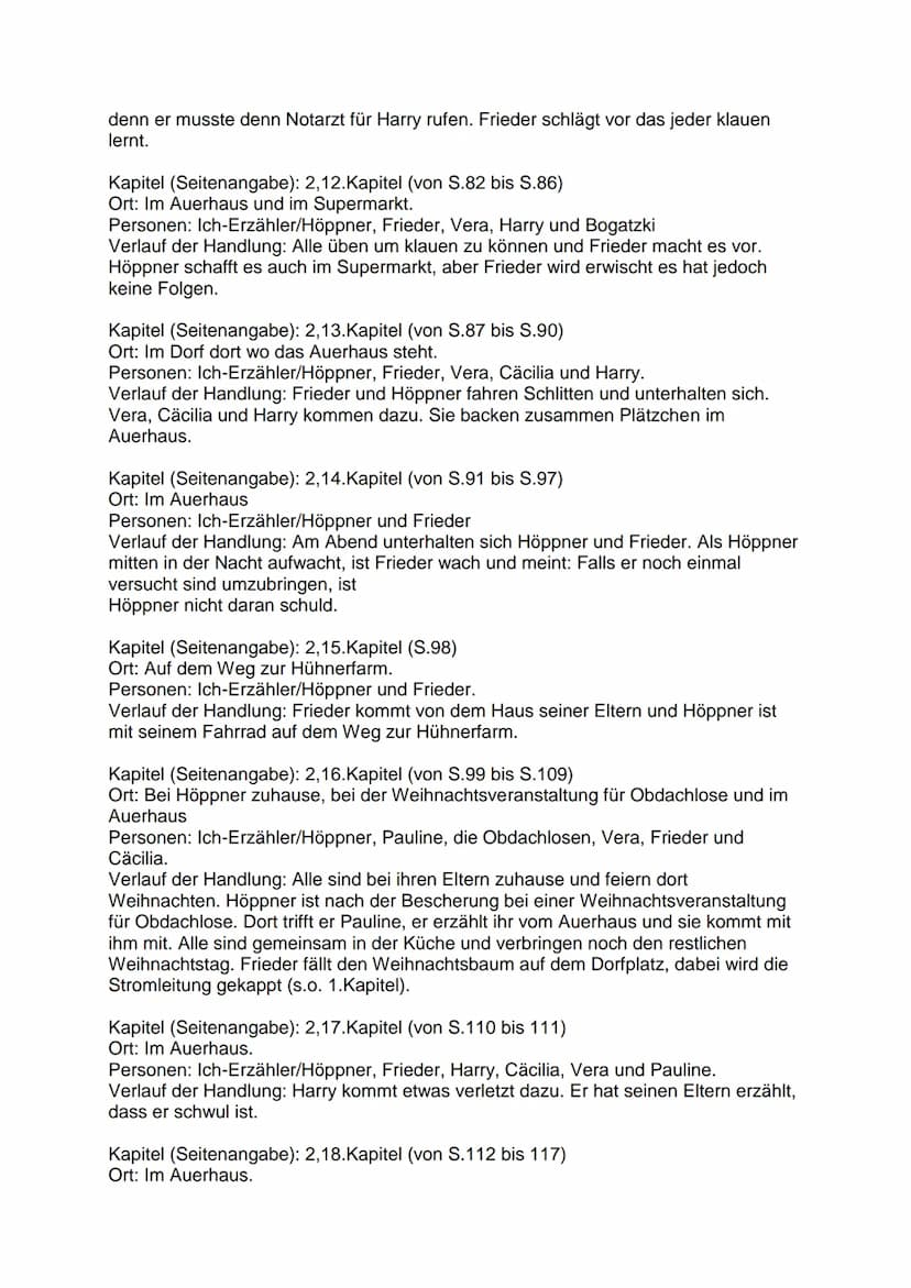 Lesetagebuch zu einem Jugendroman
Inhalt jedes Kapitel/Textabschnitts
Kapitel (Seitenangabe): 1.Kapitel (von S.7 bis S.9)
Ort: Im Dorf, dort
