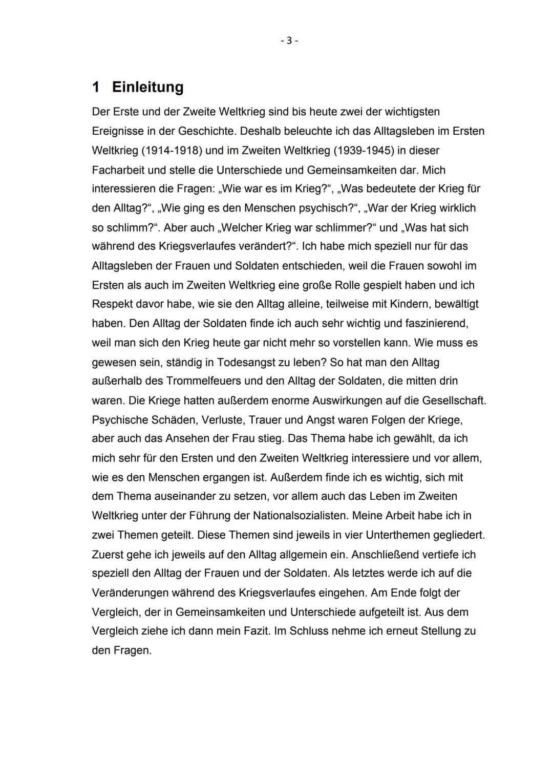 Kopernikus-Gymnasium Blankenfelde-
Mahlow
Facharbeit im Wahlpflichtfach Geschichte
Alltag im Ersten und Zweiten
Weltkrieg
Vergleichen Sie da