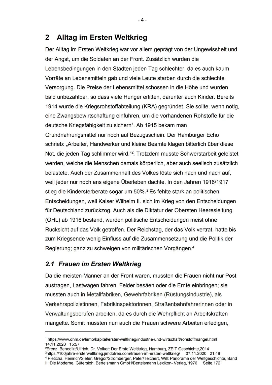 Kopernikus-Gymnasium Blankenfelde-
Mahlow
Facharbeit im Wahlpflichtfach Geschichte
Alltag im Ersten und Zweiten
Weltkrieg
Vergleichen Sie da