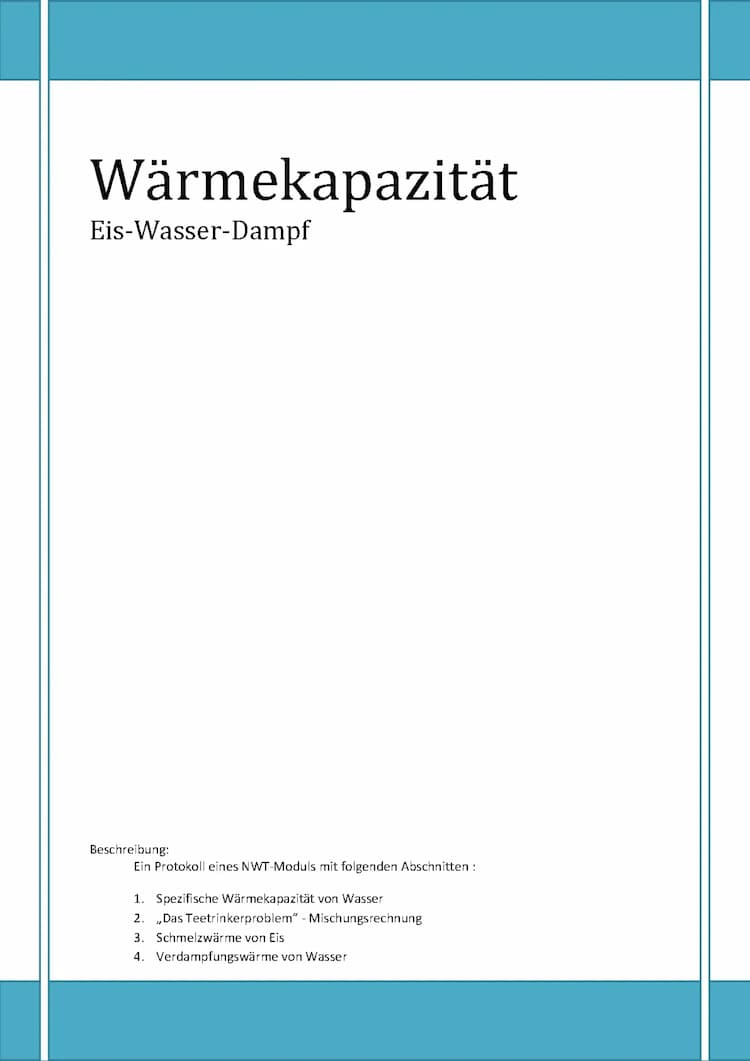 Know Wärmekapazität (Eis Wasser Dampf) | Protokoll von Versuchen thumbnail