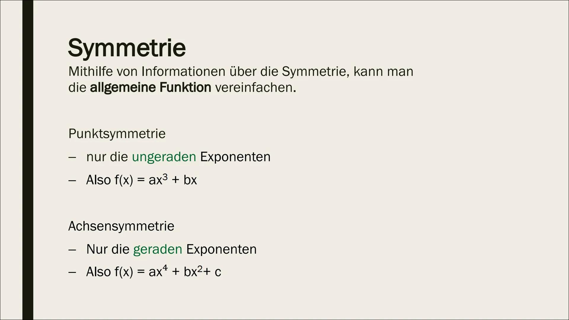 STECKBRIEFAUFGABEN Aufstellen von Funktionen
1. Schreibe die allgemeine Funktionsgleichung deiner
gesuchten Funktionsart auf. Notiere auch i