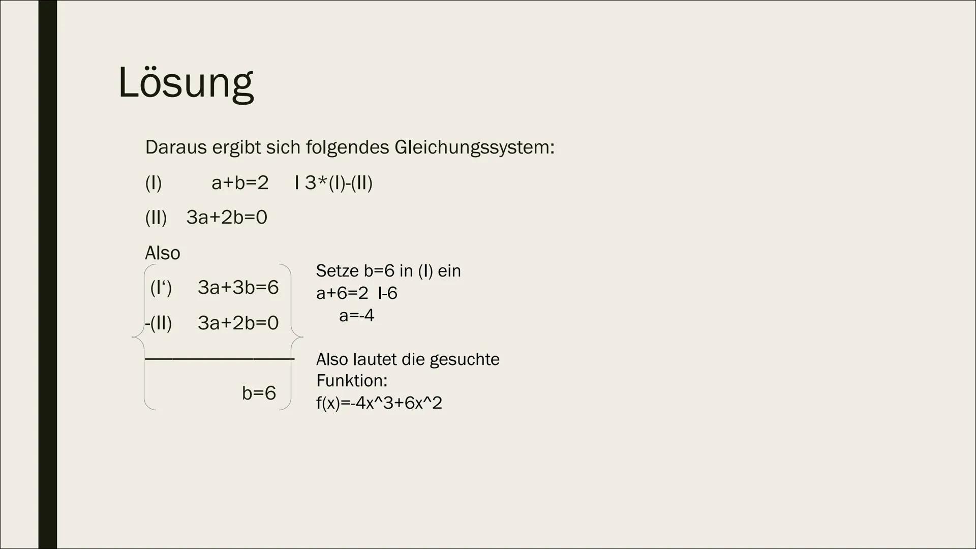 STECKBRIEFAUFGABEN Aufstellen von Funktionen
1. Schreibe die allgemeine Funktionsgleichung deiner
gesuchten Funktionsart auf. Notiere auch i