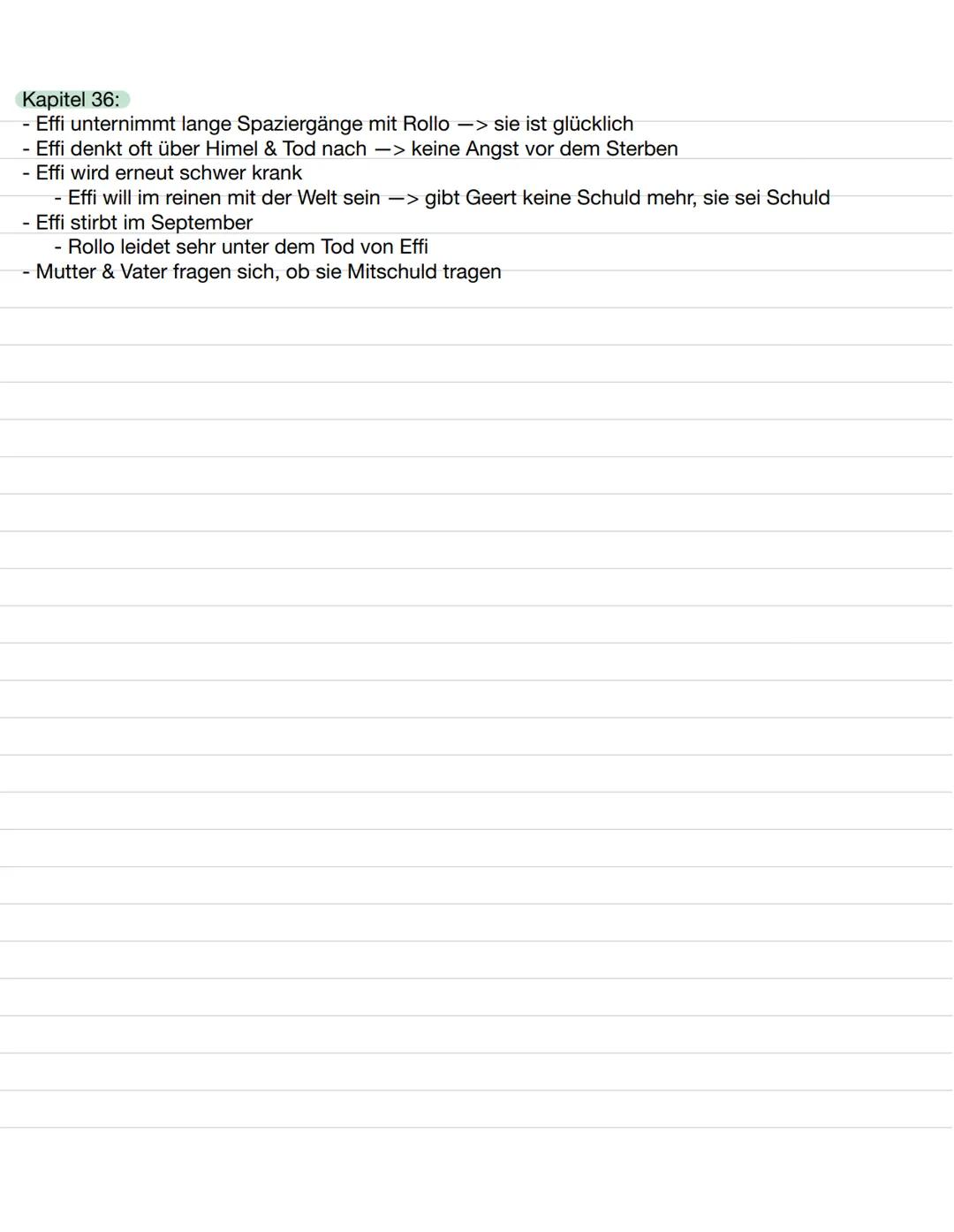 "Effi Briest" - Theodor Fontane
Inhaltsangabe der einzelnen Kapitel
Kapitel 1:
- Beschreibung des Herrenhauses der Familie Briest
- Effi und