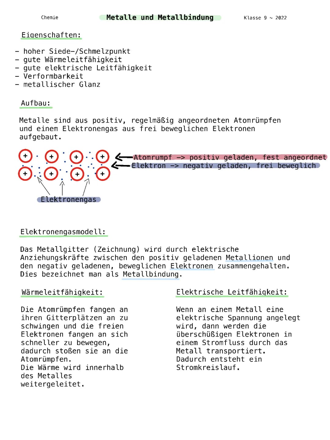 Metalle und Metallbindung 