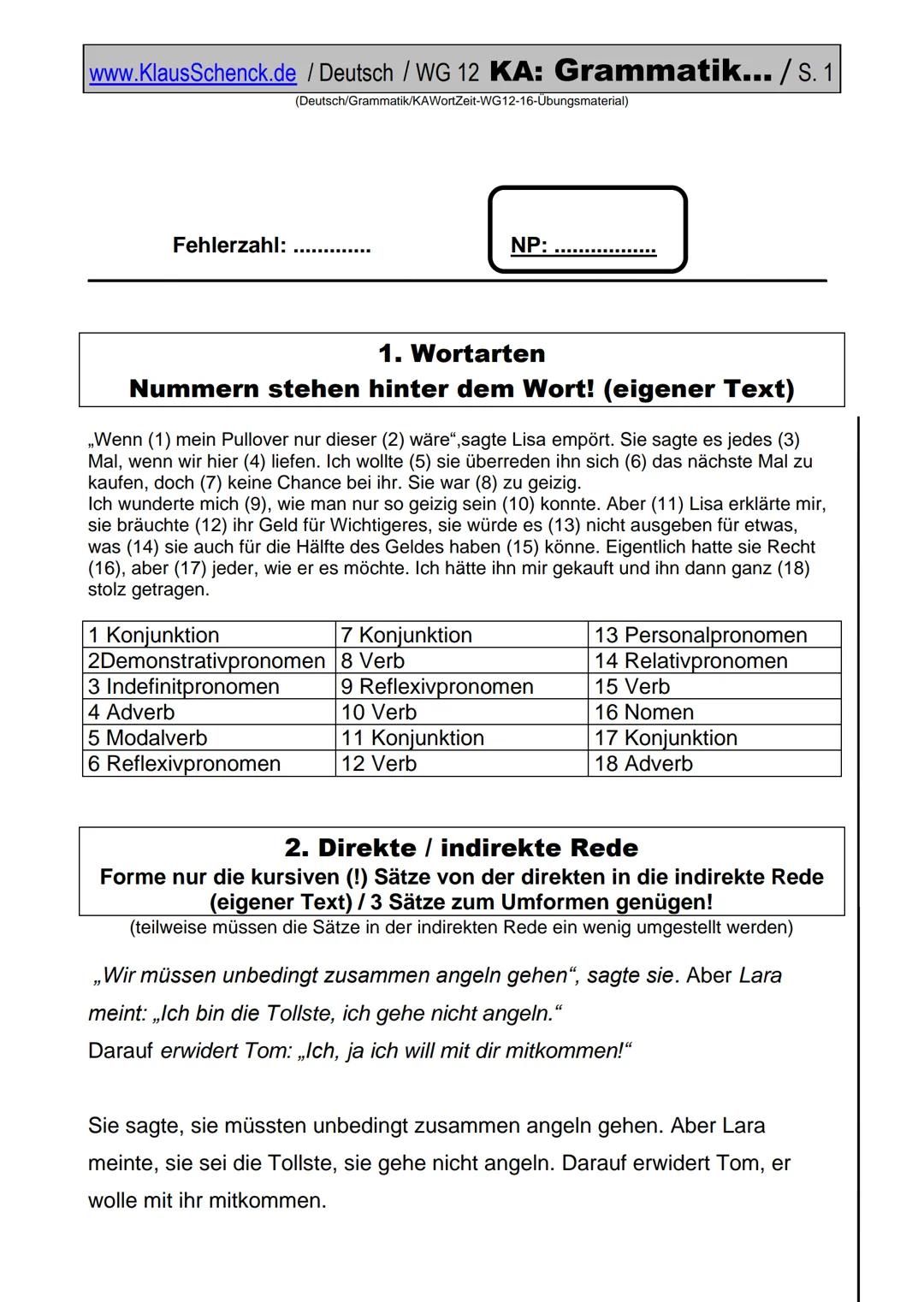 Deutsch Oberstufe Übungen PDF: Grammatik, Rechtschreibung und mehr!