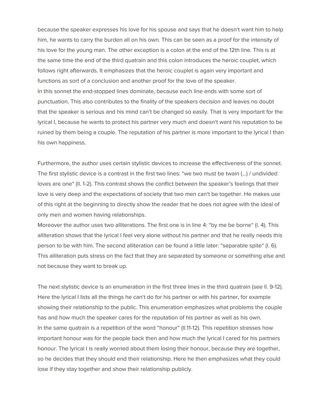 Analysis of a sonnet (36)
The sonnet 36, written by Shakespeare and published in XXXX, is about the relationship with a
man that the lyrical