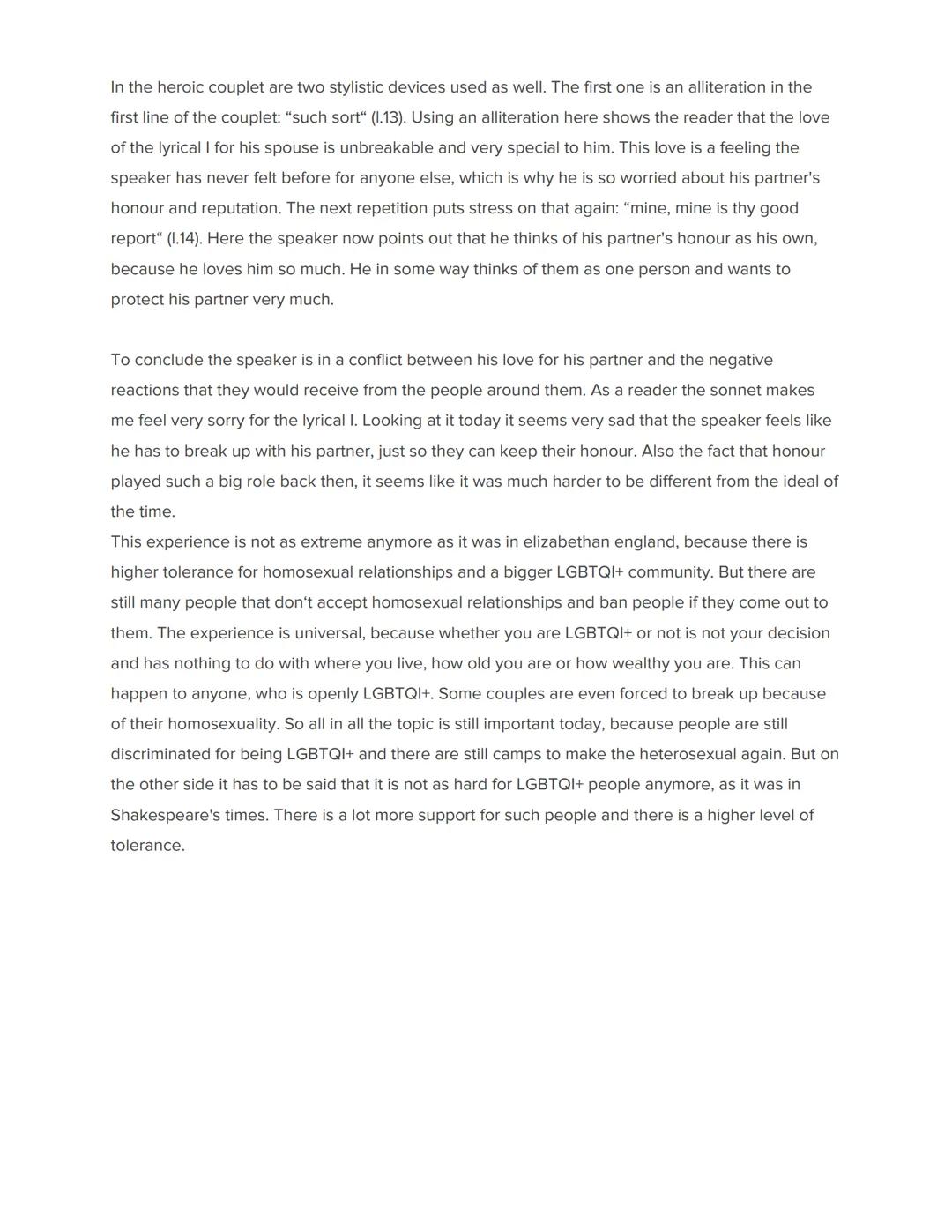 Analysis of a sonnet (36)
The sonnet 36, written by Shakespeare and published in XXXX, is about the relationship with a
man that the lyrical