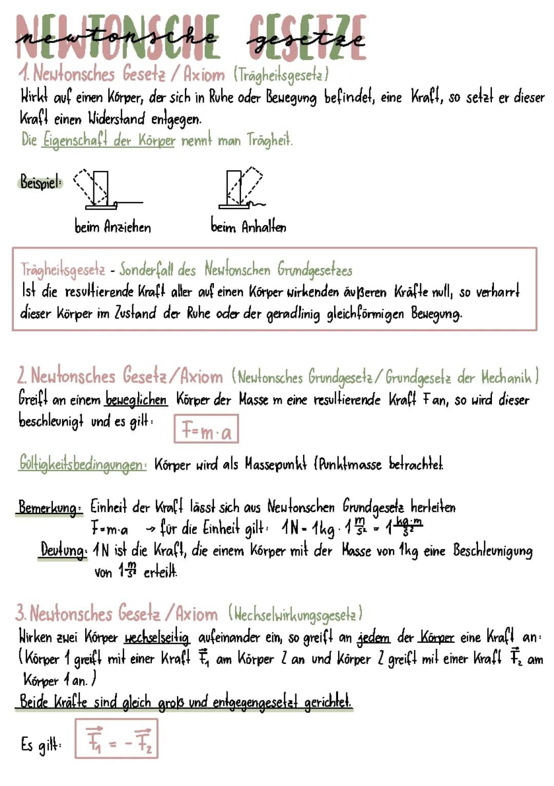 Newtonsche Gesetze/Axiome