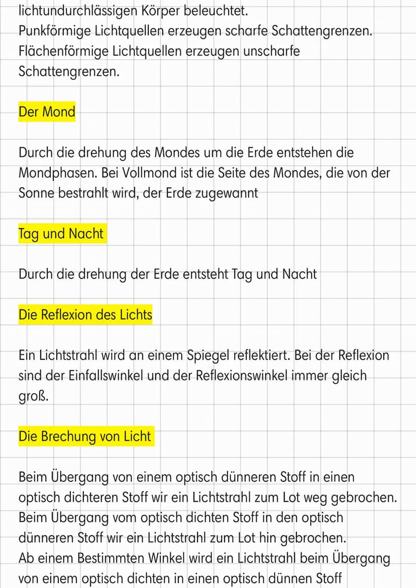Optik
Lichtquellen/Sender/Empfänger
Lichtquellen erzeugen selbst Licht und senden dieses Licht aus.
Beleuchtete Körper hingegen können keine